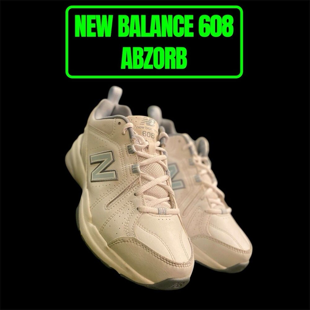 New Balance 608 Shoes Women’s 8.5 Men’s 7 Unisex Sneakers Leather White Abzorb